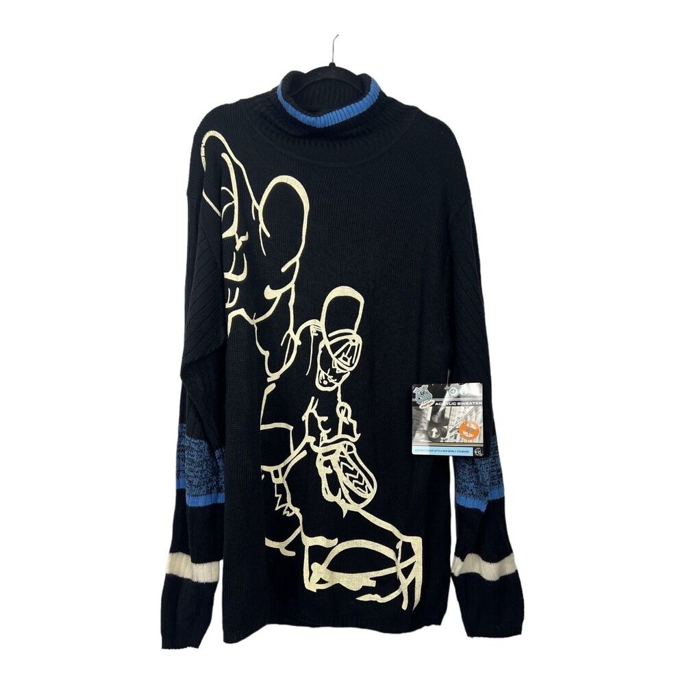 Underdawg Teens Sweater Size XL Black New Abstract Figure Print